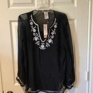 NWT Black Shear Blouse